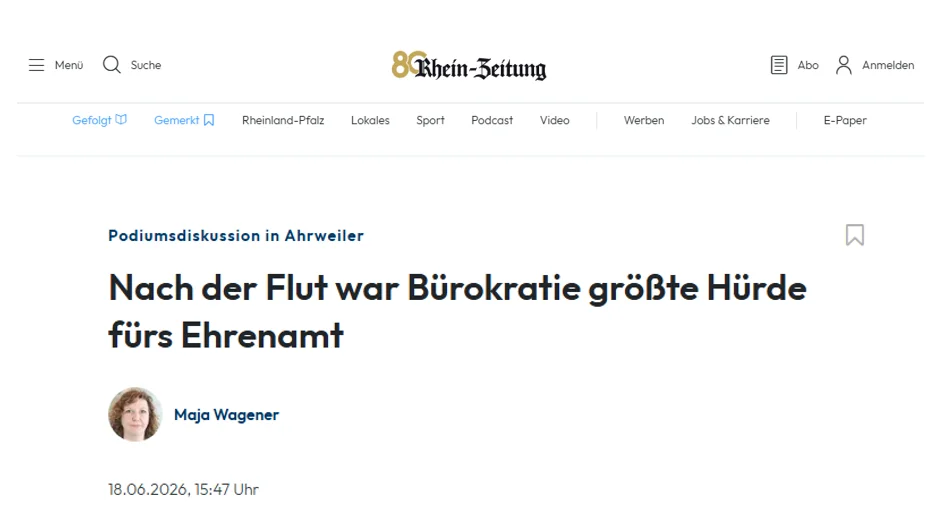 Artikel in der Rhein-Zeitung zur Podiumsdiskussion