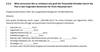 Beispiel aus dem Fragebogen