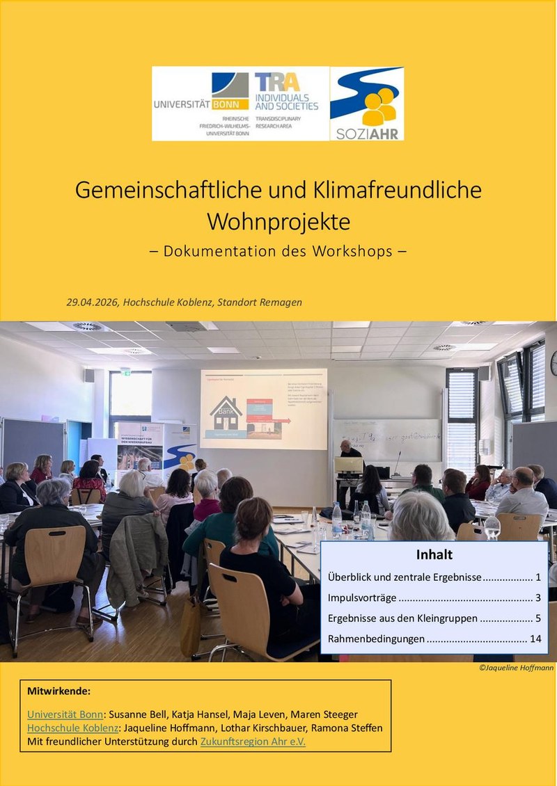 Dokumentation Workshop: Gemeinschaftliche und klimafreundliche Wohnprojekte