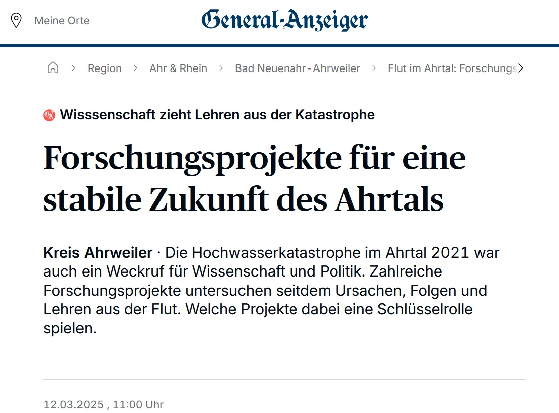 Forschungsprojekte Ahrtal - General-Anzeiger